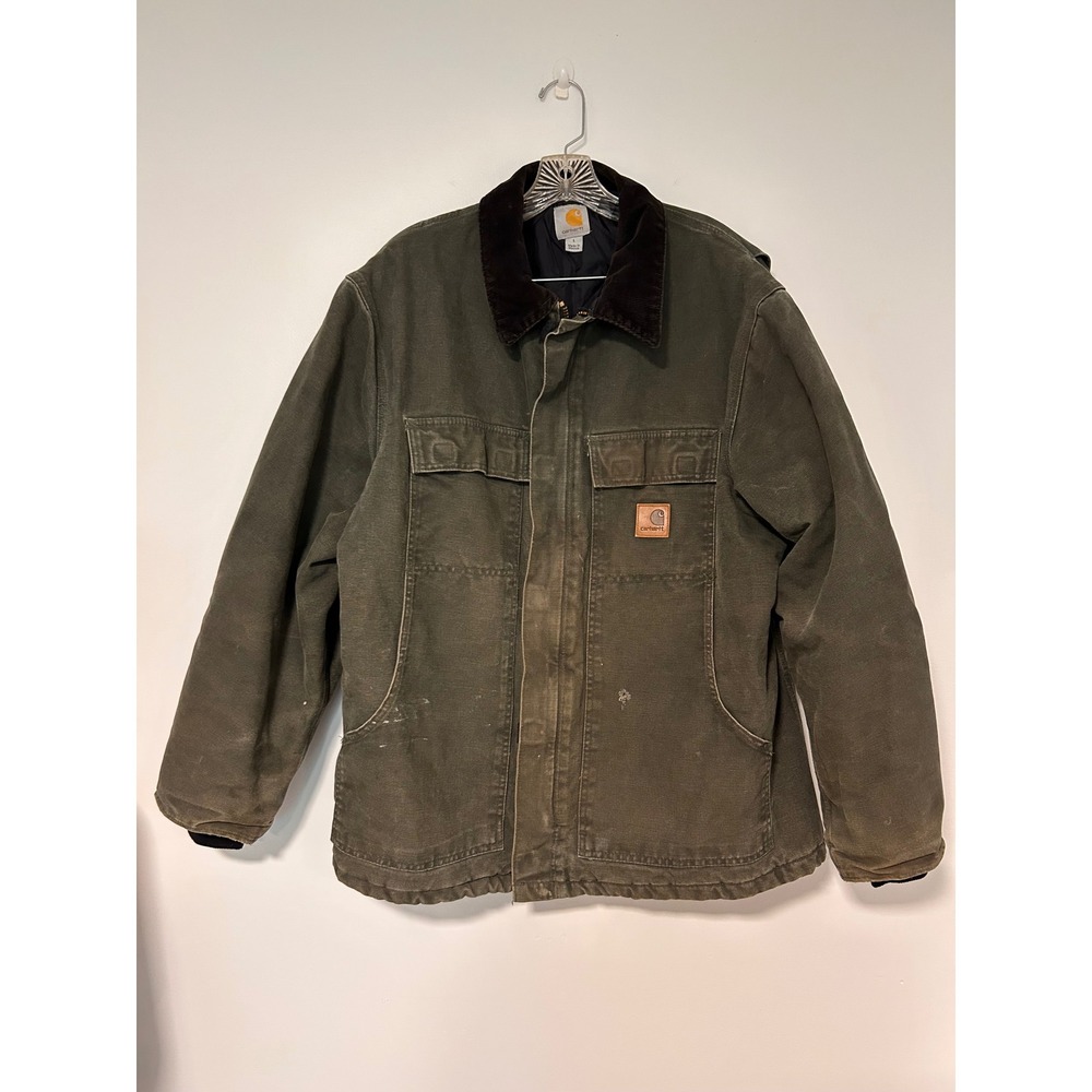 Carhartt C26 MOS Arctic Traditional Coat Men Large Moss Green Cotton Duck Jacket